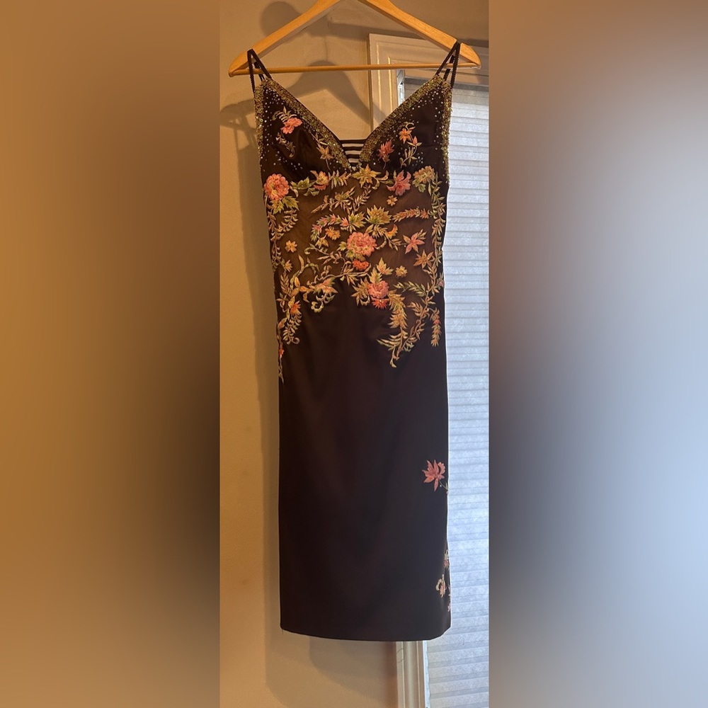 Jovani Brown Flower Dress